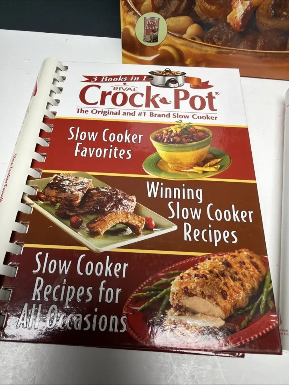 Lot-3 Cookbooks Rival Crock-Pot One-Pot Slow Cooker Recipes Ring Or Wire Bound